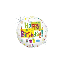 45 cm-es ajándékdobozos Happy Birthday fólia lufi party kellék