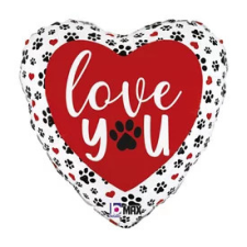  45 cm-es fólia lufi- szív alakú party kellék