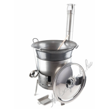  45cm Rozsdamentes bográcsház + 40literes natúr vas három fülű bogrács  10részes konyhai eszköz