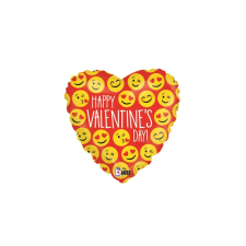  46 cm-es szív alakú valentin emoji fólia lufi party kellék