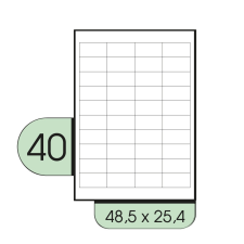 48.5x25.4mm íves etikett címke etikett