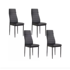 4 darabos étkezőszék szett, fekete bútor
