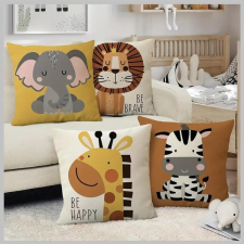  4 darabos rajzfilm állatos díszpárnahuzat gyerekeknek 50 x 50 cm LY419472-3 lakástextília