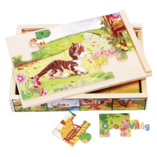  4 db 12 db-os puzzle dobozban (cicás) puzzle, kirakós