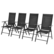  4 db alumínium kerti szék 54 x 73 107 cm fekete kerti bútor