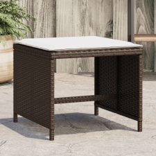 4 db barna polyrattan kerti szék párnával 40x40x35 cm kerti bútor