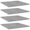  4 db betonszürke szerelt fa könyvespolc 40 x 40 x 1,5 cm