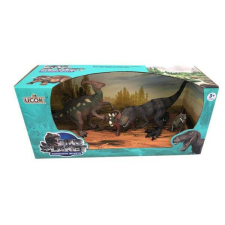4 db dinoszaurusz készlet - T-Rex, Velociraptor, Parasaurolophus és Triceratops baba játékfigura