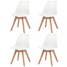  4 db fehér műbőr étkezőszék bútor