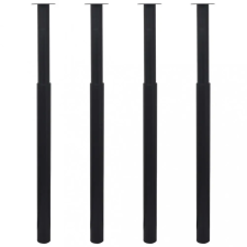  4 db fekete teleszkópos asztalláb 710 mm - 1100 mm bútor