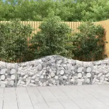  4 db íves horganyzott vas gabion kosár 200x30x60/80 cm kerti tárolás