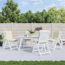  4 db krémszínű oxford szövet alacsony háttámlájú székpárna lakástextília