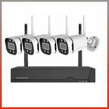 4 db-os vezetéknélküli Wifi IP biztonsági kamera rendszer holm7404 megfigyelő kamera