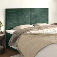  4 db sötétzöld bársony fejtámla 90x5x78/88 cm ágy és ágykellék