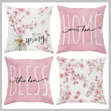  4 db tavaszi mintás díszpárnahuzat 40 x 40 cm cipzáras PN1173418 lakástextília