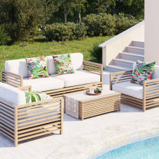  4 db többszínű szövet díszpárna 50 x 50 cm kerti bútor