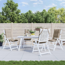  4 db tópszínű oxford-szövet magas háttámlájú székpárna lakástextília