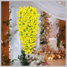  4 db UV-álló Függő Művirág – 77 cm – Élénk Sárga HT3286715 dekoráció