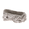 4-Home Beton obal na truhlík Kmen s žábou šedá, 12 x 21cm