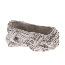 4-Home Beton obal na truhlík Kmen s žábou šedá, 12 x 21cm kerti tárolás