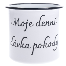 4-Home Emaille mug "My daily dose of well-being", 1 l bögrék, csészék