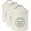 4-Home Excellent Houseware 11 x 16 cm-es fémélelmiszer-tároló dobozok, 3 db, krém színű, krém, S