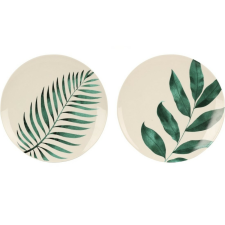 4-Home Leaf porcelán desszert tányér, átmérő 20,5 cm tányér és evőeszköz