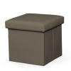 4-Home Tela new, zsámoly tárolóhellyel, világosbarna, 40 x 40 x 37 cm