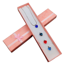 4 pár ékszerdobozos Swarovski kristályos nyaklánc- színes nyaklánc