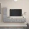  4 részes betonszürke forgácslap TV-szekrényszett
