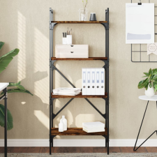  4 szintes füstös tölgy színű fa könyvespolc 56x31,5x138,5 cm bútor