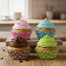  4 színű kockás 100 db-os muffin papír sütés és főzés