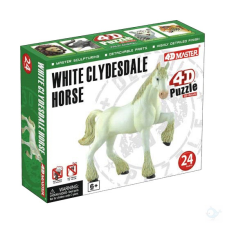 4D Master 4D puzzle 24 db - Fehér Clydesdale Ló puzzle, kirakós