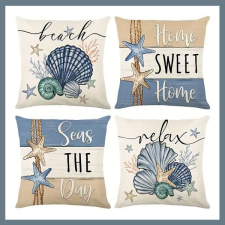  4db Óceán témájú párnahuzat 45x45cm 601099711060975 lakástextília