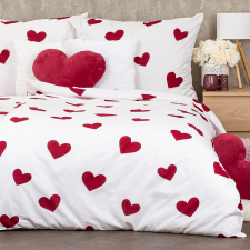 4Home Red Hearts pamut ágyneműhuzat, 140 x 220 cm, 70 x 90 cm lakástextília