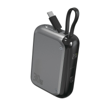 4smarts Pocket Power Bank USB-C kábellel 10000mAh - Szürke (4S540699) power bank
