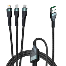 4smarts PremiumCord Multi 3in1 USB Type-A apa - USB Type-C / MicroUSB / Lightning apa Adat és töltő kábel - Fekete (1.5m) (4S540439) kábel és adapter