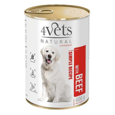 4Vets NATURAL SIMPLE RECIPE marhahússal 400g konzerv kutyáknak kutyaeledel