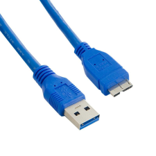 4world 08963 USB 3.0 adat- és töltőkábel 1.8m Kék kábel és adapter