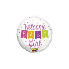  53 cm-es Welcome Baby Girl fólia lufi party kellék