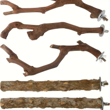  5 Darab Madár Ülőrúd, Természetes Keményfa játék madaraknak