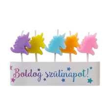 5 darabos gyertya szett – Színes unikornisok party kellék