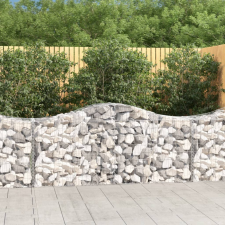  5 db íves horganyzott vas gabion kosár 200x50x80/100 cm bútor