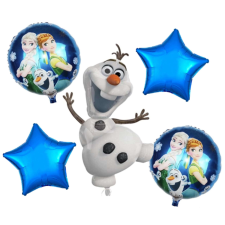 5 db Olaf KidMania® Fagyasztott fólia lufi csokor, 60x45 cm party kellék