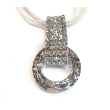  5 kősoros organza szalagos nyakék- karika formájú- Swarovski kristályos nyaklánc