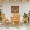  5 részes tömör akácfa kerti étkezőgarnitúra 85x85x74 cm