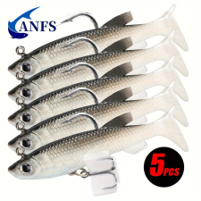  5db 8 cm-es puha horgászcsali horgokkal csali