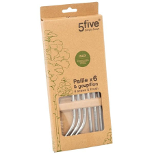 5five rozsdamentes acél szívószál 6 db konyhai eszköz