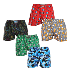  5PACK férfi bő szárú boxeralsók Styx art klasszikus gumipánt többszínű (5A1379023) L