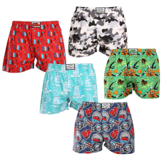 5PACK férfi bő szárú boxeralsók Styx art klasszikus gumipánt többszínű (5A1476779) XL